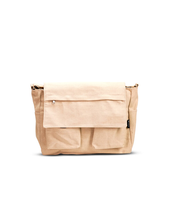 beige laptop messenger bag