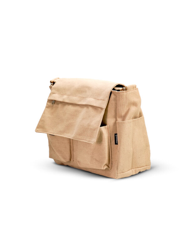 beige laptop messenger bag
