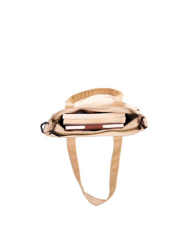 beige tote bag