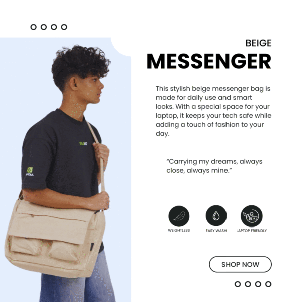 beige laptop messenger bag