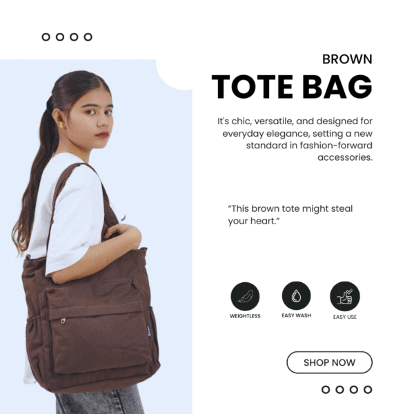 brown tote bag